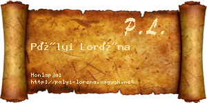 Pályi Loréna névjegykártya